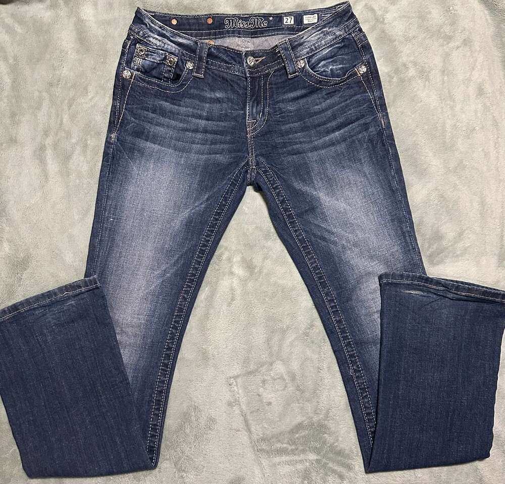 Miss Me Signature Boot Jeans Size 27 Dark Wash Denim Bootcut